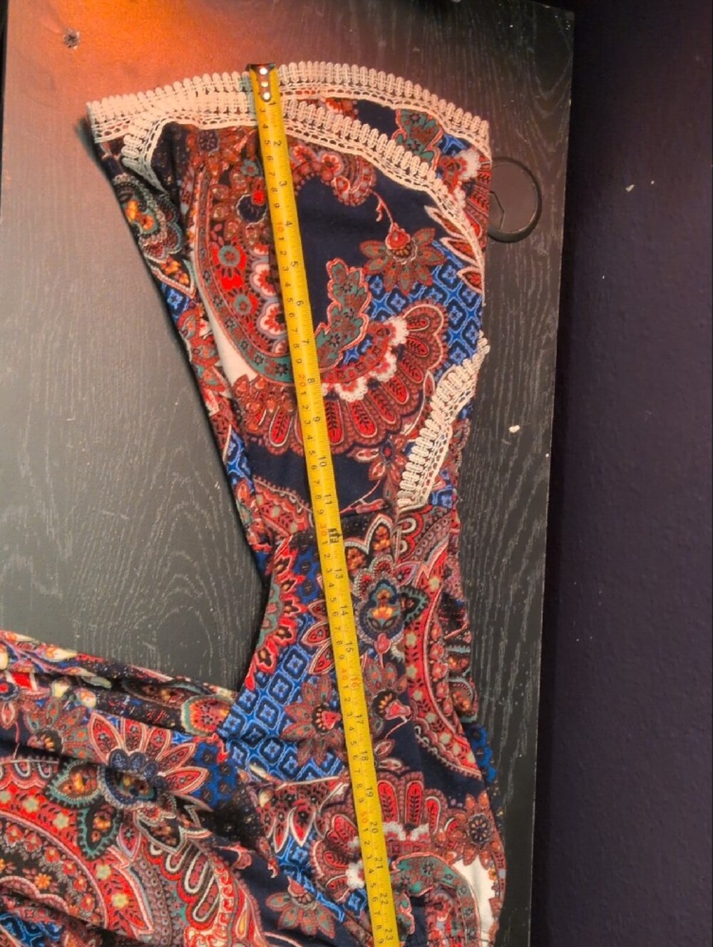 Bohemian Floral Paisley Off-Shoulder Tunic Top Multicolor Size XL - Picture 11 of 13